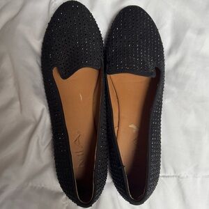 MIA Bedazzle Black Rhinestone Loafers